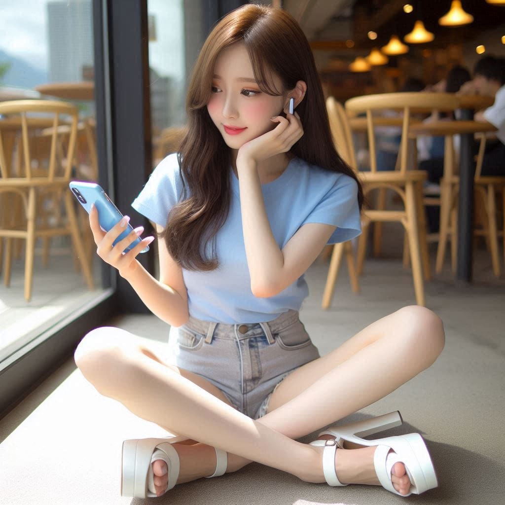 Woman in blue