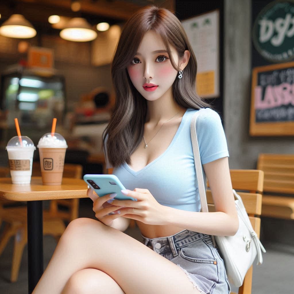 Woman in blue