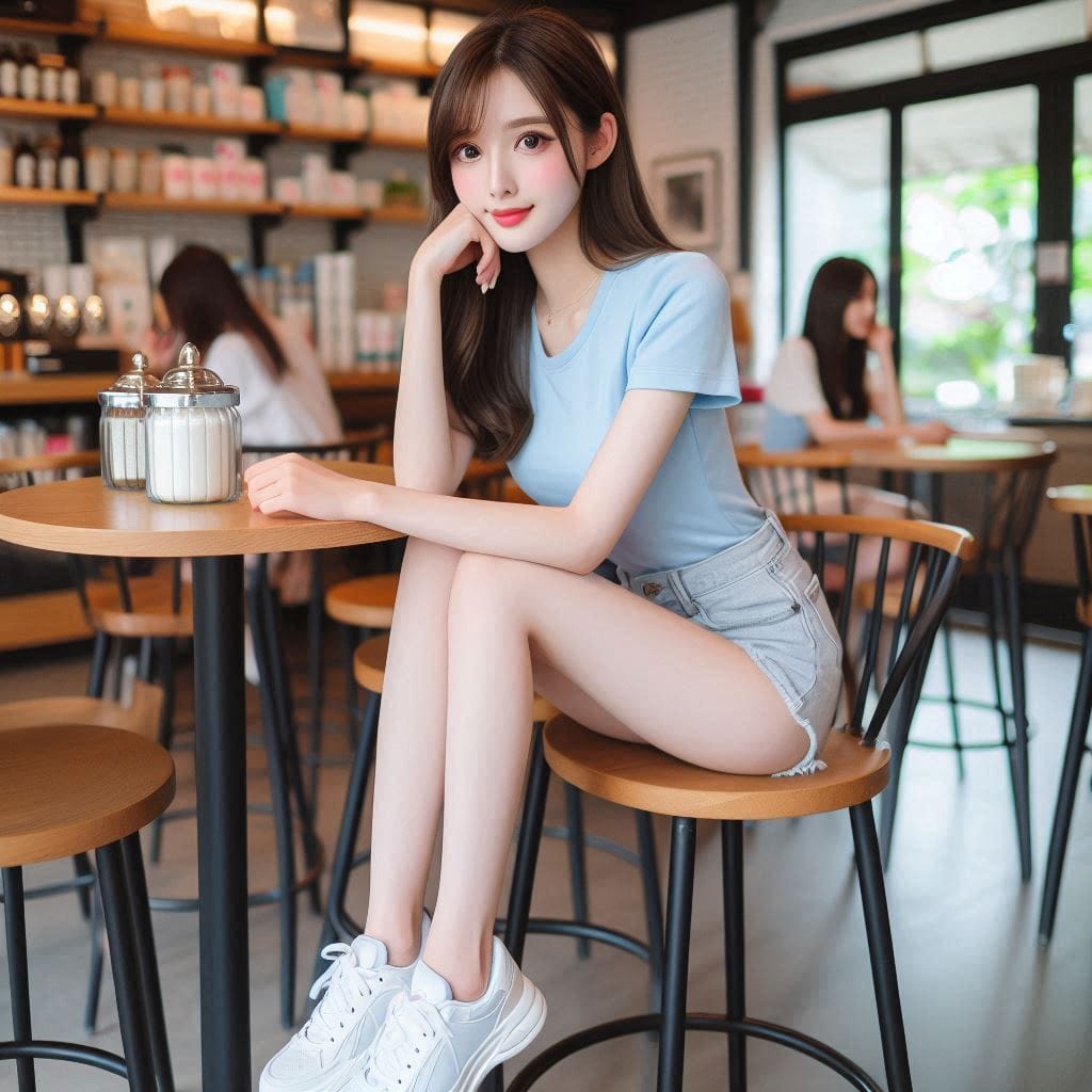 Woman in blue