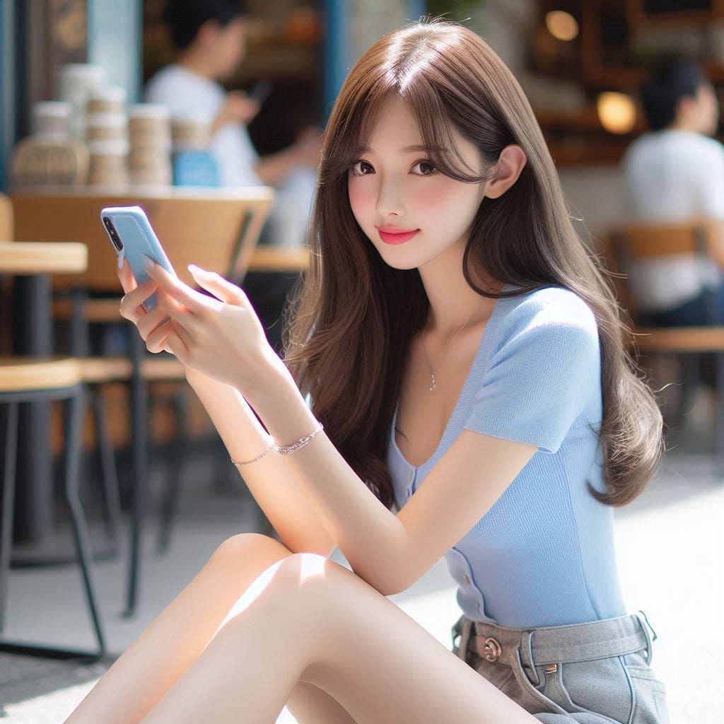Woman in blue