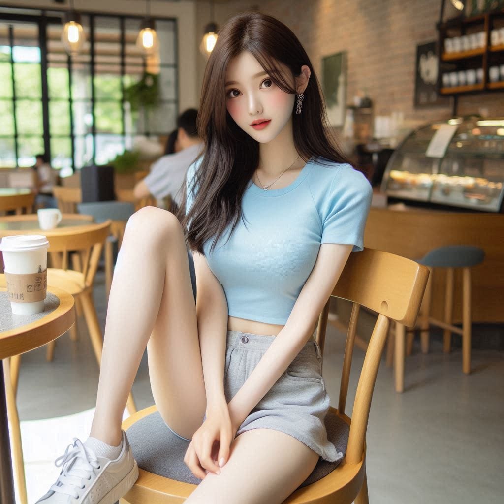 Woman in blue