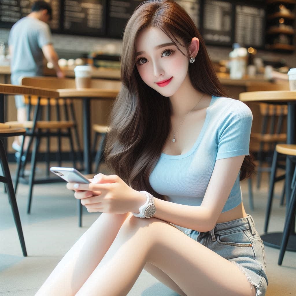 Woman in blue