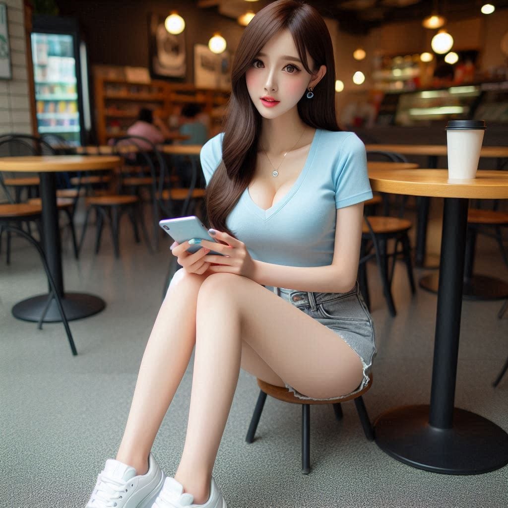 Woman in blue