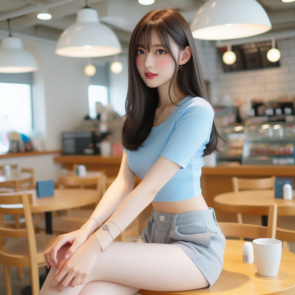 Woman in blue