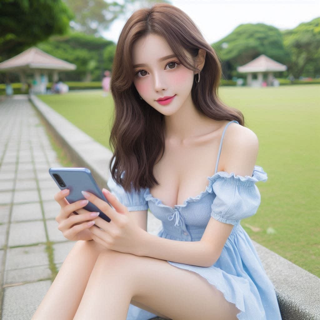 Woman in blue