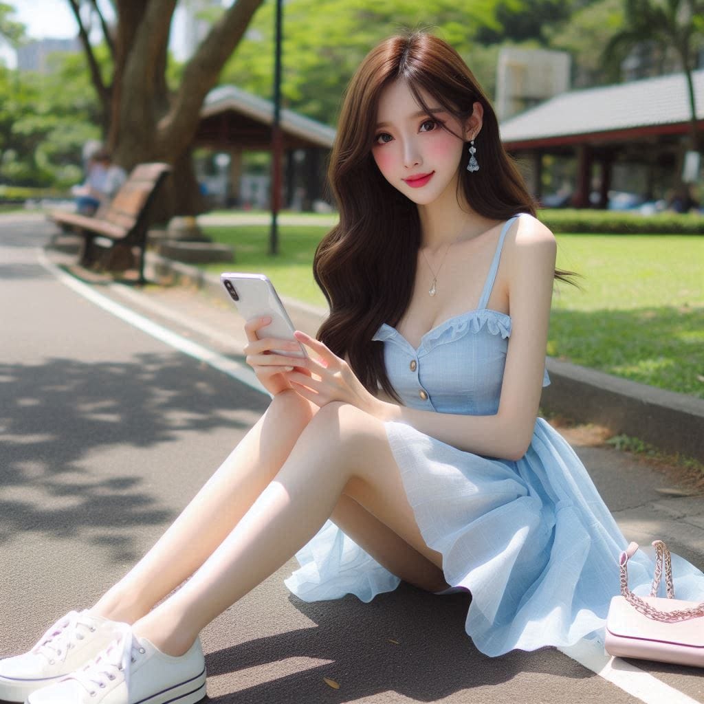 Woman in blue