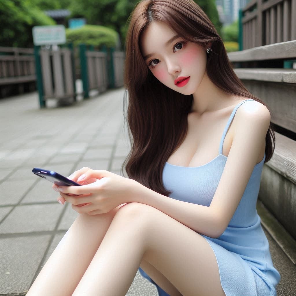 Woman in blue