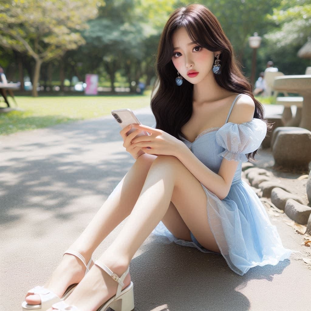 Woman in blue