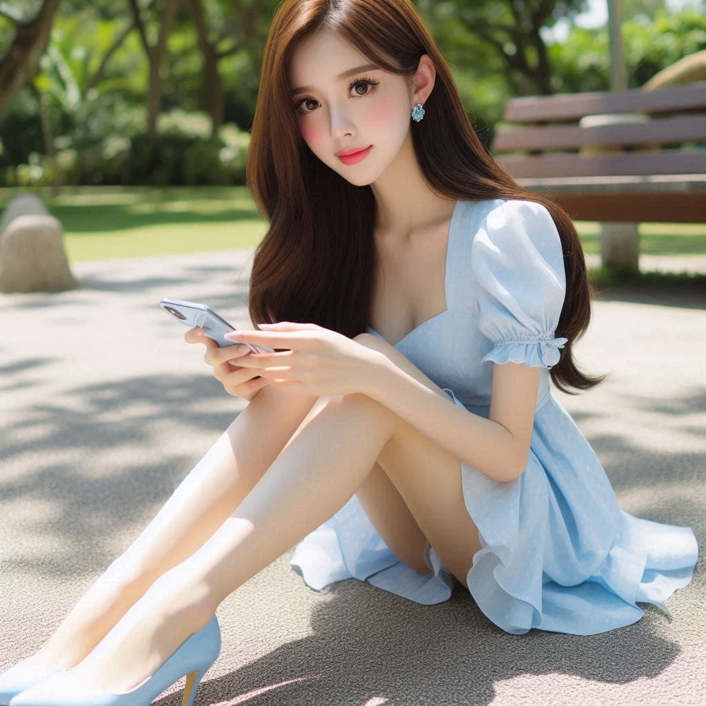 Woman in blue
