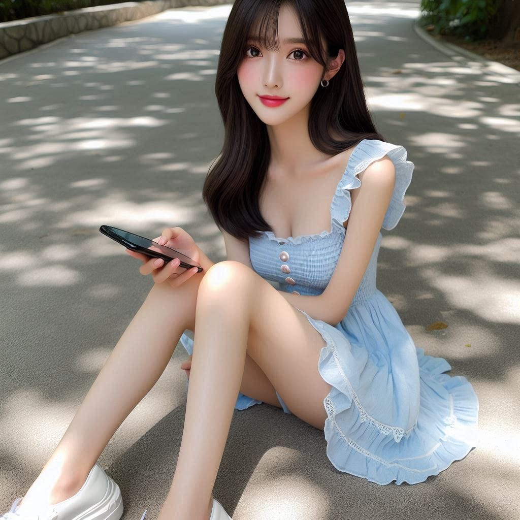 Woman in blue