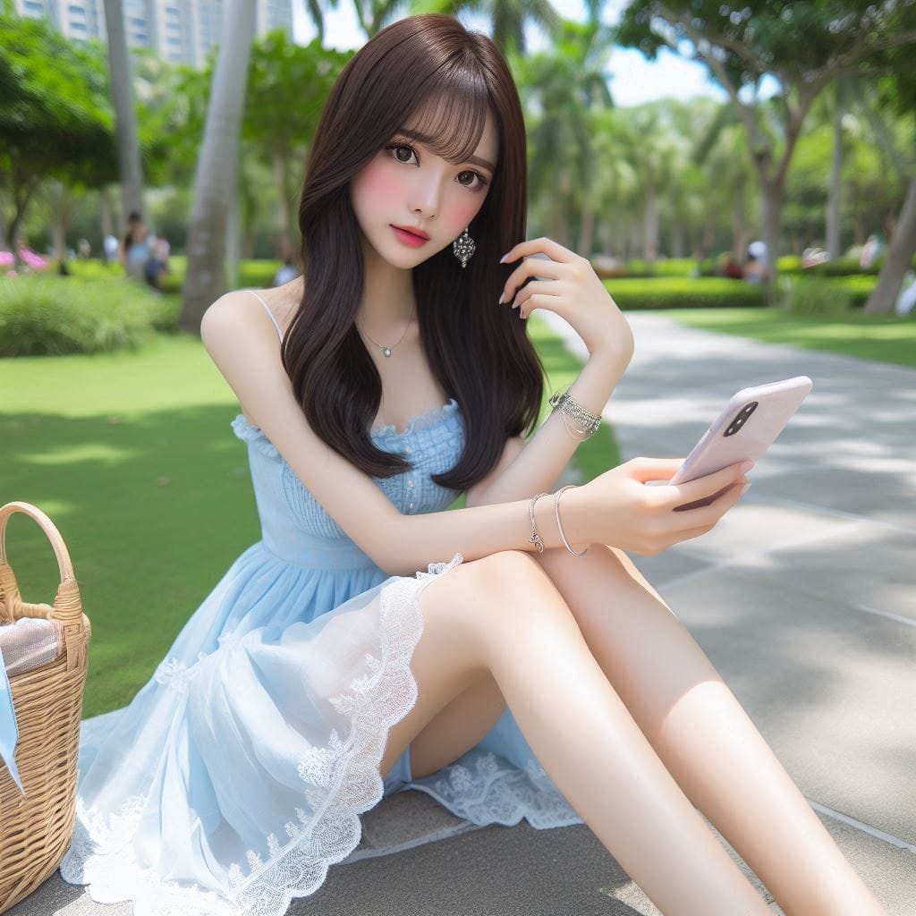 Woman in blue