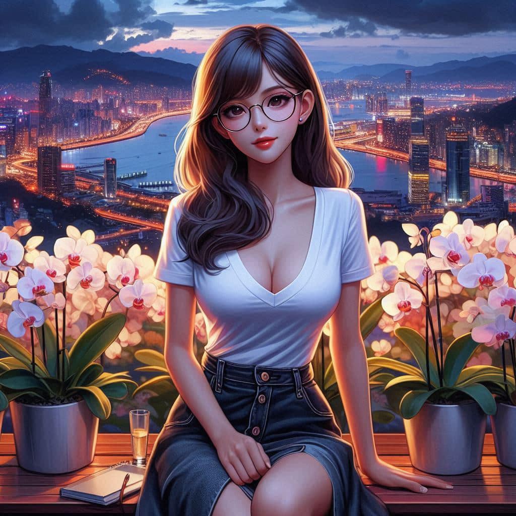 Wearing glasses is intellectually beautiful. Plus black silk