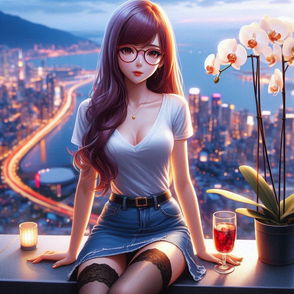 Wearing glasses is intellectually beautiful. Plus black silk