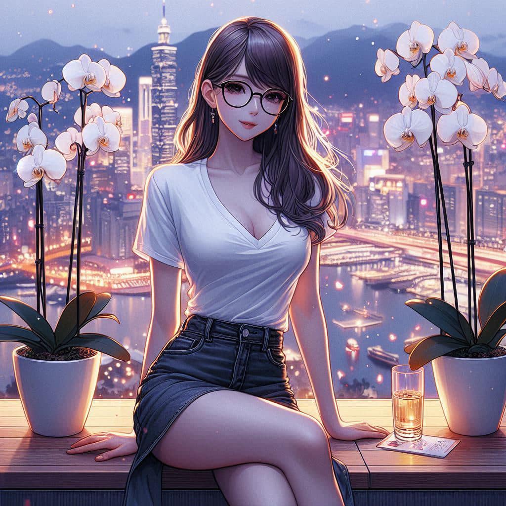 Wearing glasses is intellectually beautiful. Plus black silk