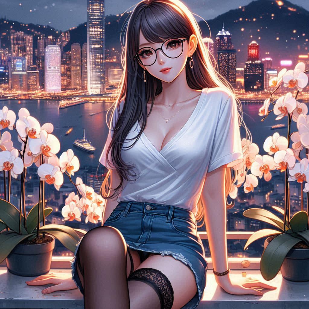 Wearing glasses is intellectually beautiful. Plus black silk