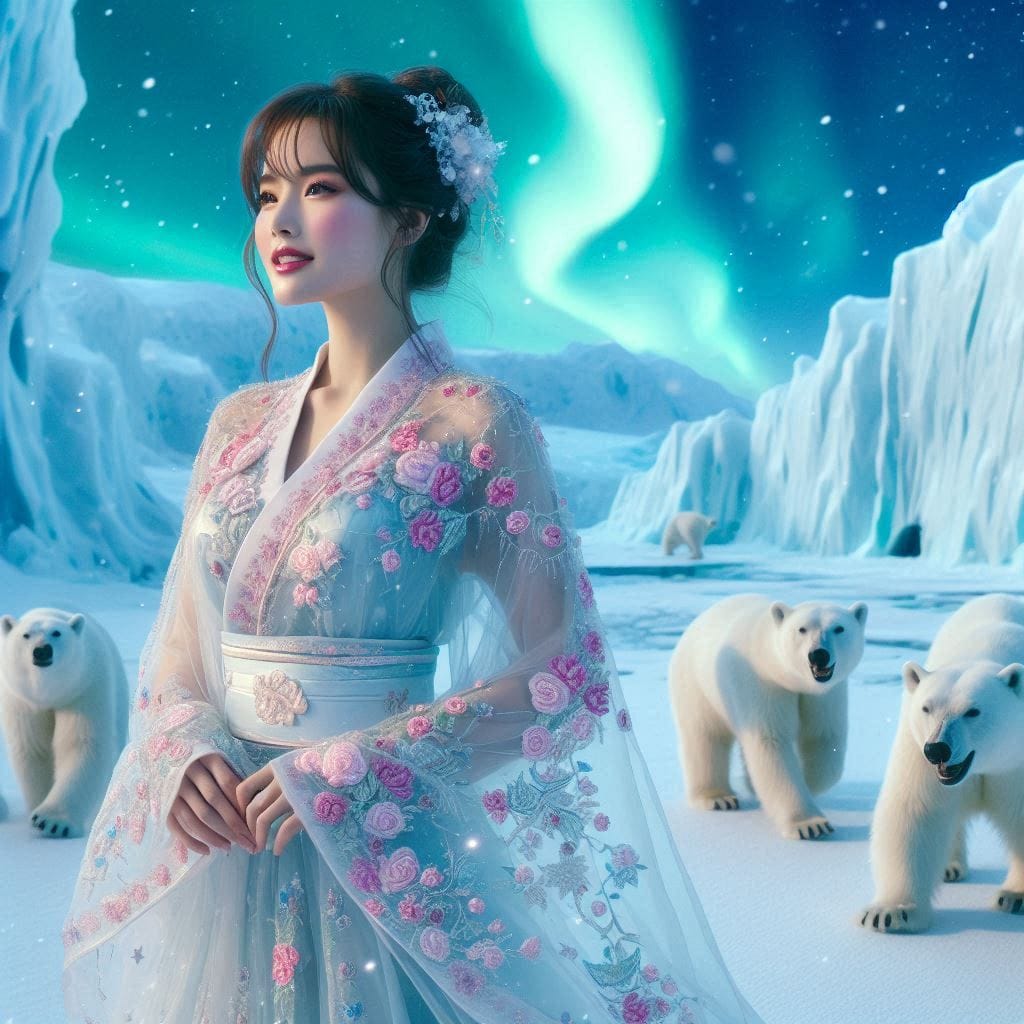 A girl who happened to meet at the North Pole