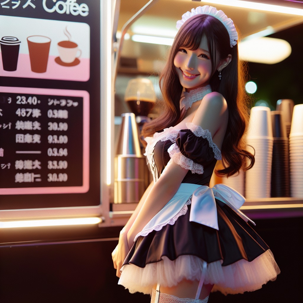 Coffee truck in operation