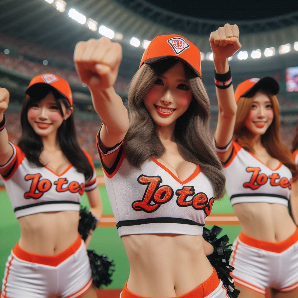 Cheerleaders on the pitch