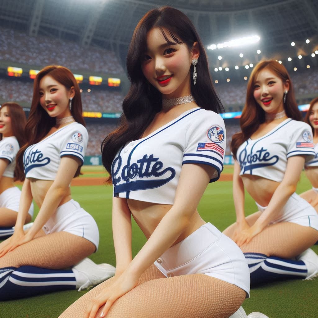 Cheerleaders on the pitch