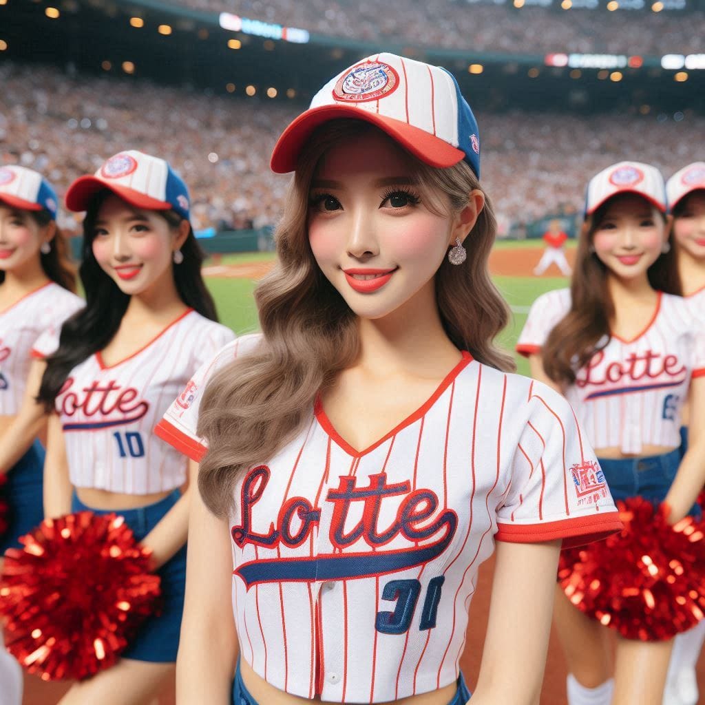 Cheerleaders on the pitch