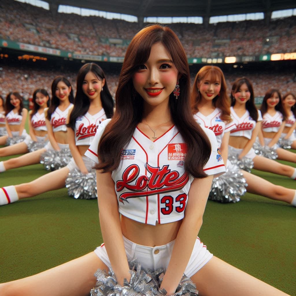 Cheerleaders on the pitch
