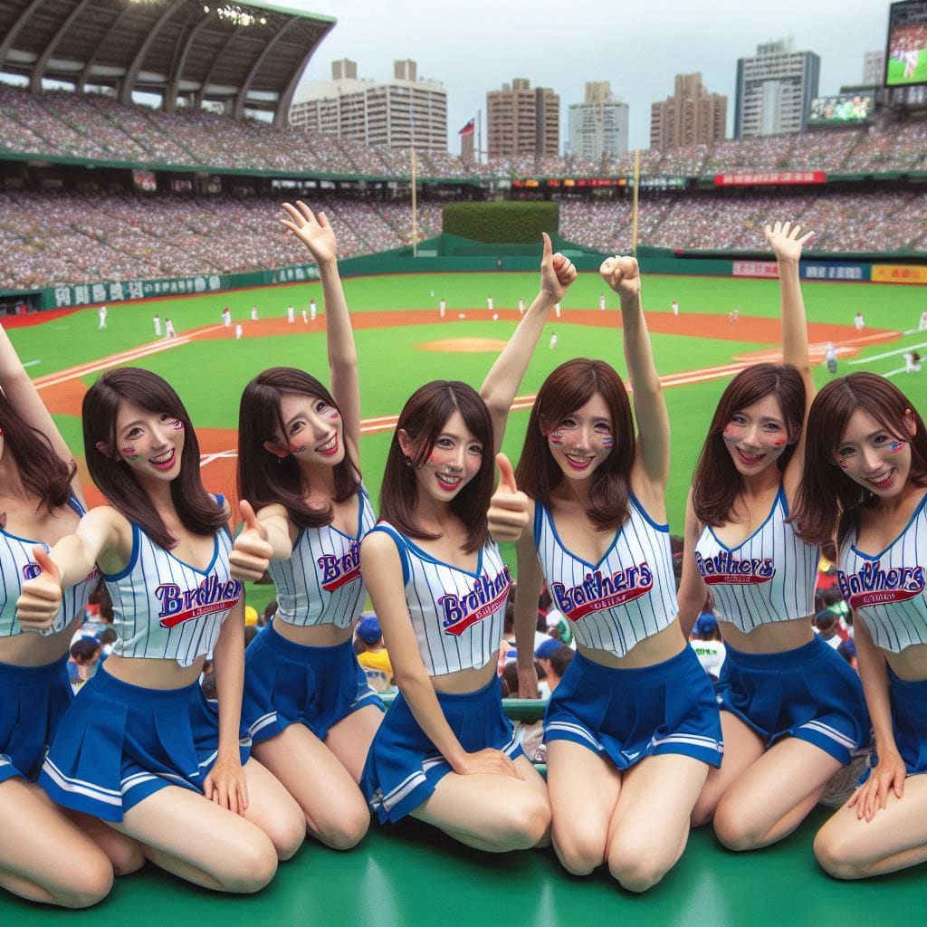 Cheerleaders on the pitch
