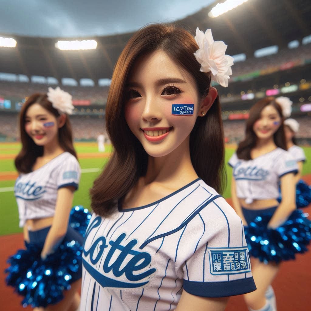 Cheerleaders on the pitch