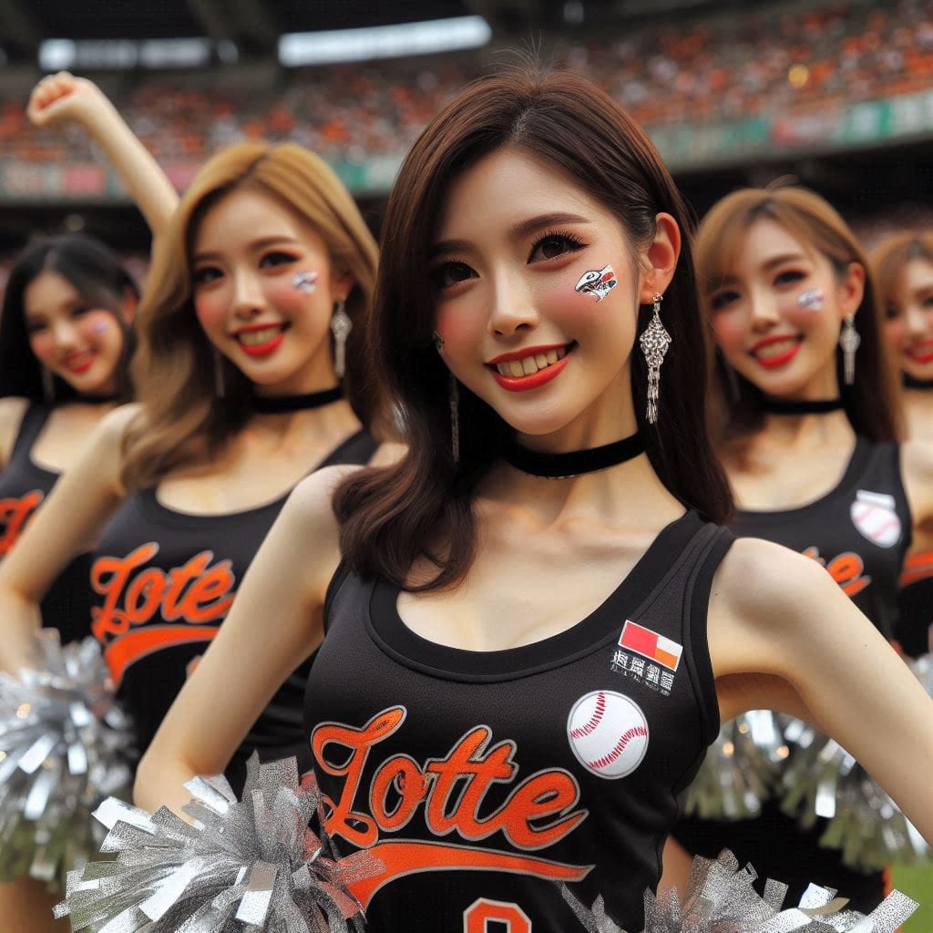 Cheerleaders on the pitch