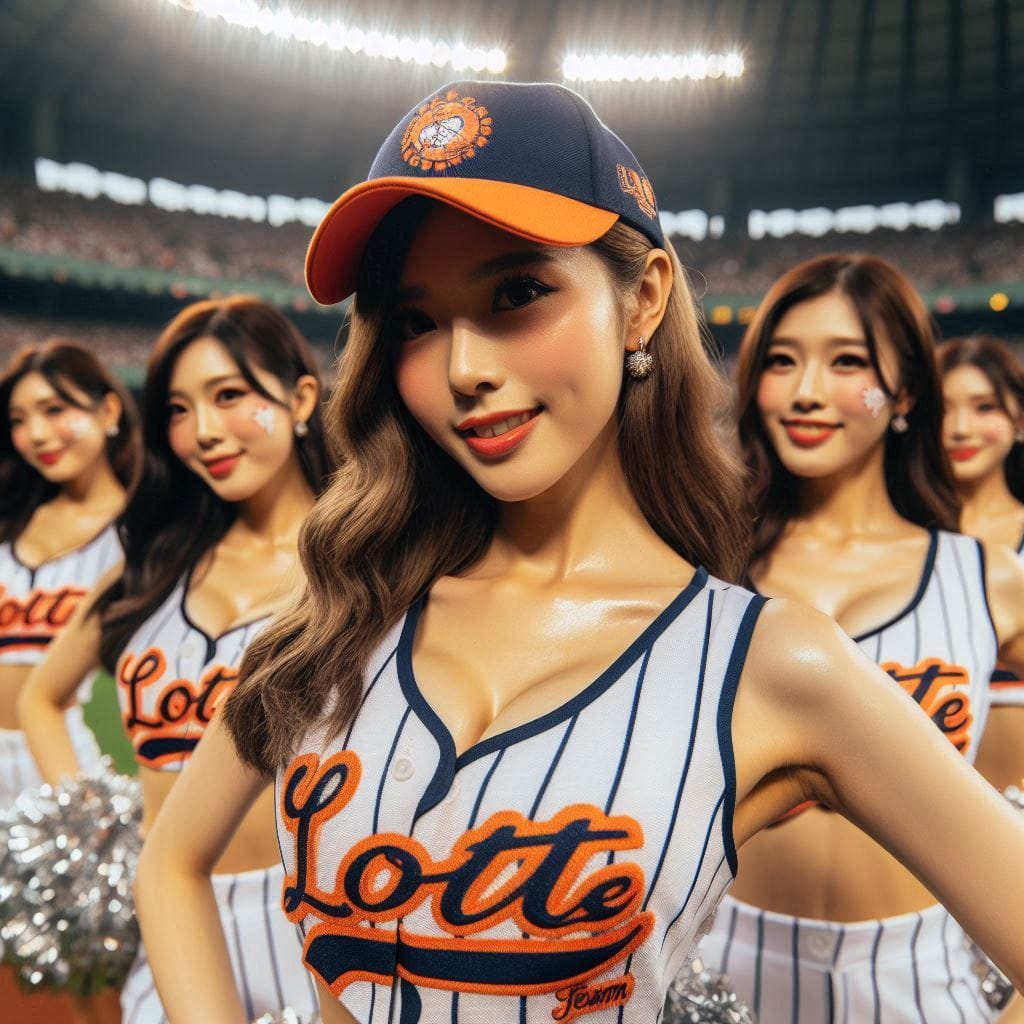 Cheerleaders on the pitch