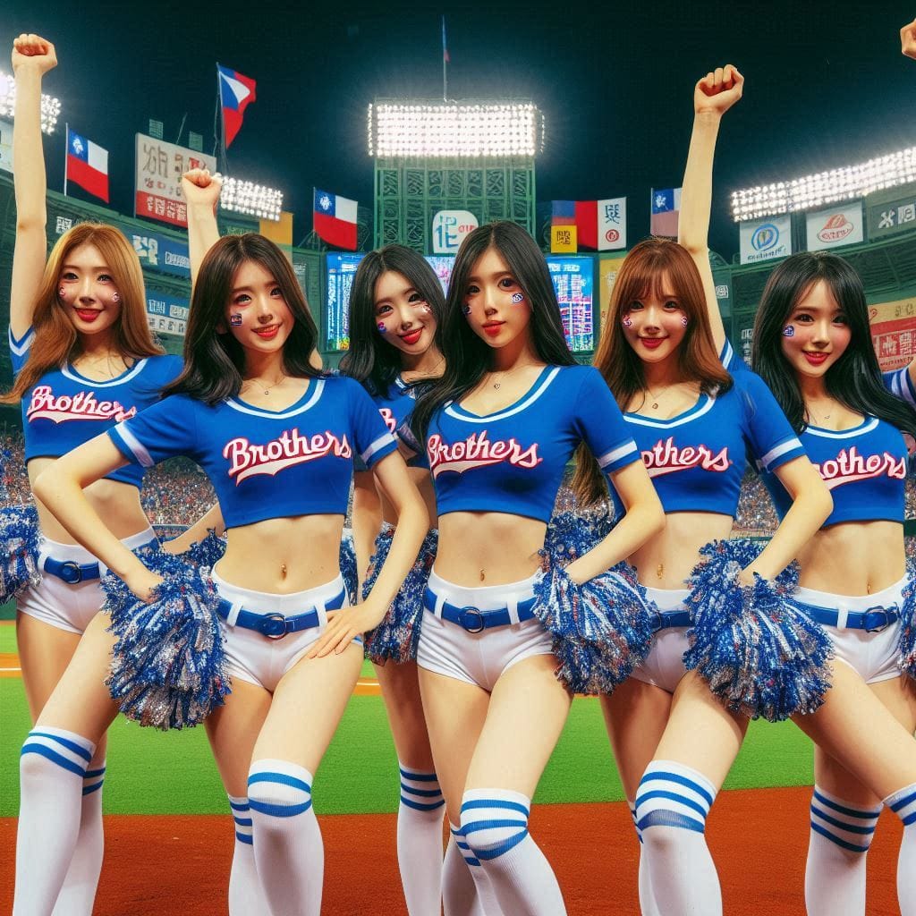 Cheerleaders on the pitch