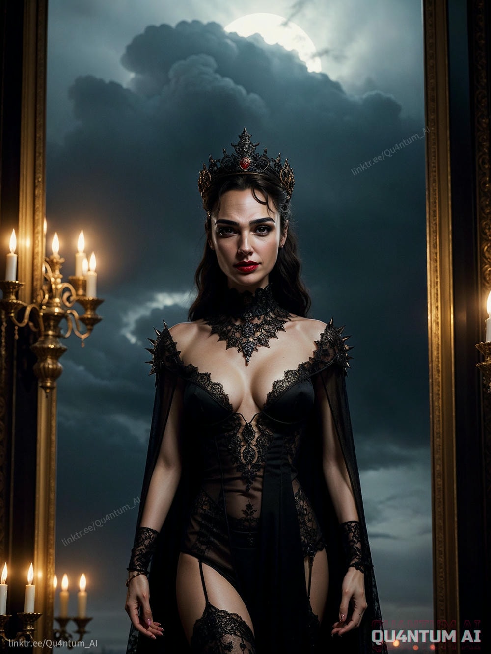 AI Gal Gadot - Evil Queen Snow White Big Boobs Lace Lingerie leather magic