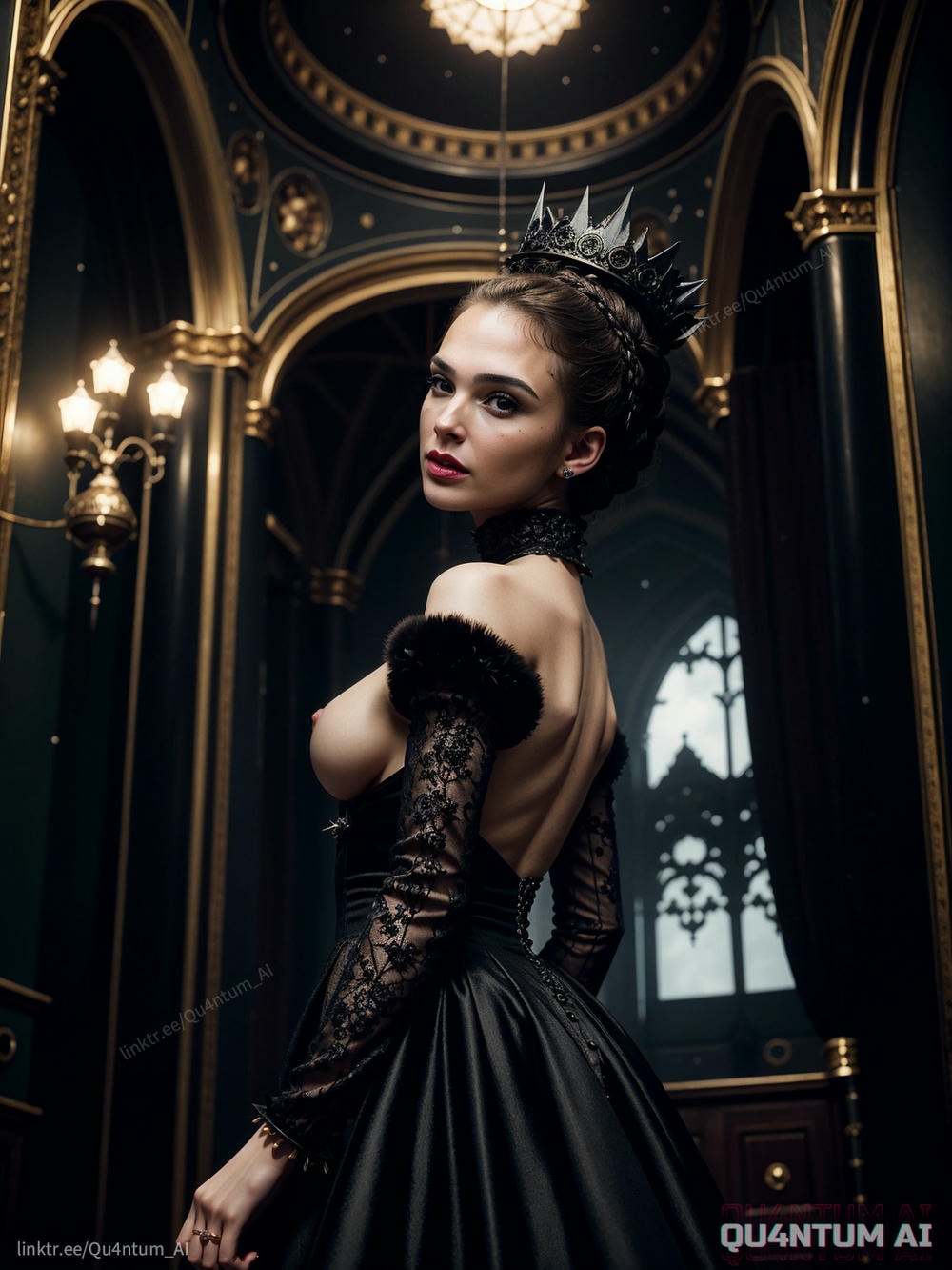 AI Gal Gadot - Evil Queen Snow White Big Boobs Lace Lingerie leather magic