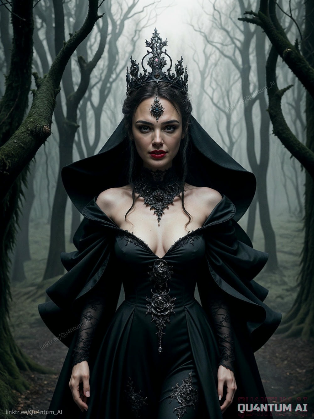 AI Gal Gadot - Evil Queen Snow White Big Boobs Lace Lingerie leather magic