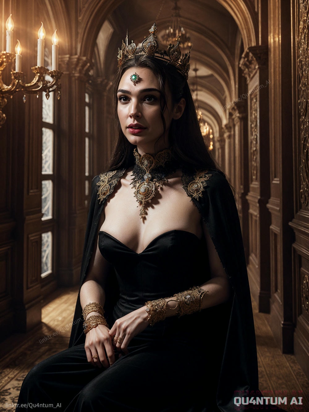 AI Gal Gadot - Evil Queen Snow White Big Boobs Lace Lingerie leather magic