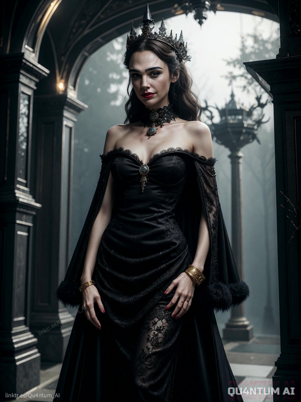AI Gal Gadot - Evil Queen Snow White Big Boobs Lace Lingerie leather magic