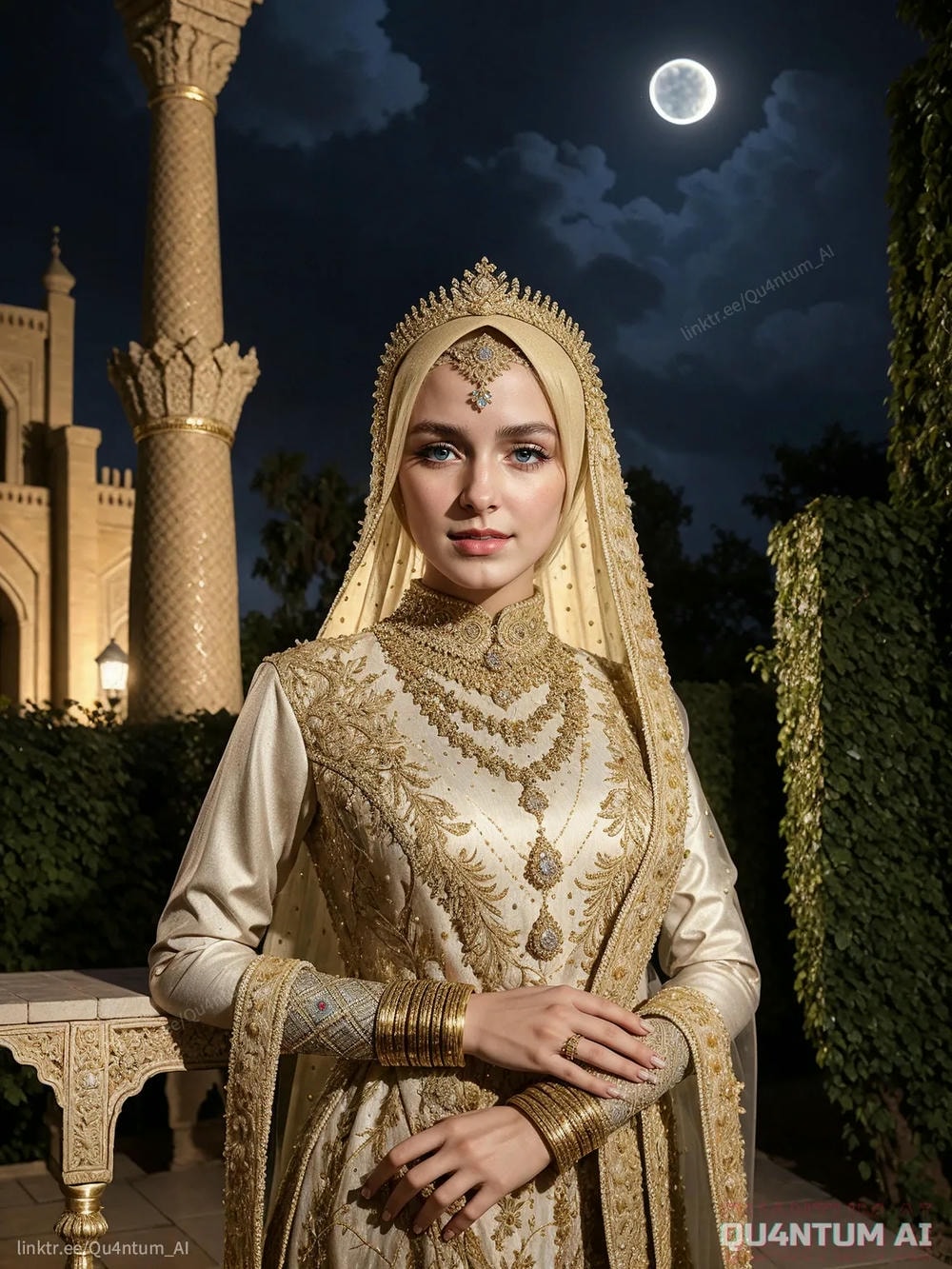 AI McKenna Grace - Middle East Princess Hijab Eastern Luxurious Eastern Fashion