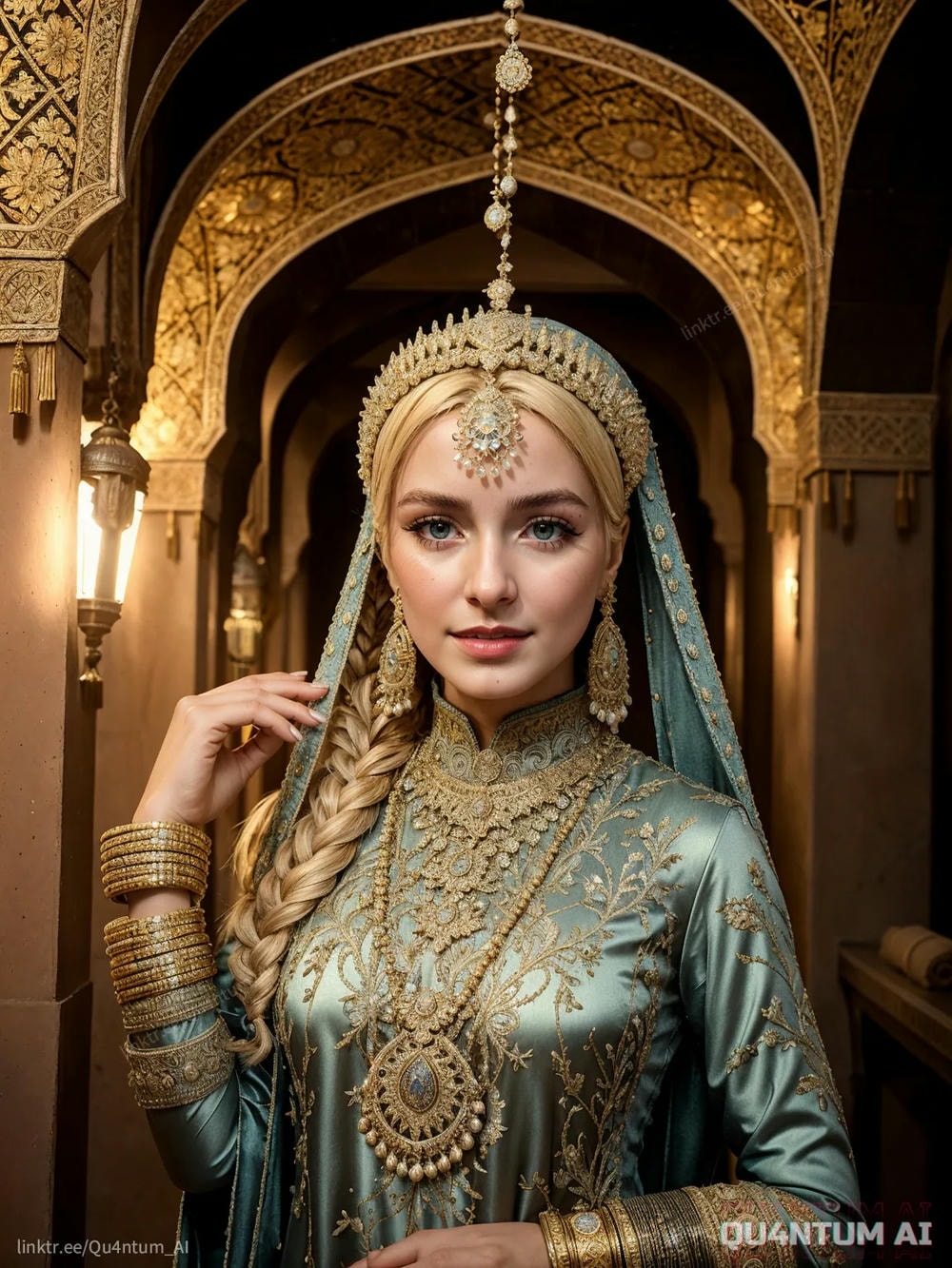 AI McKenna Grace - Middle East Princess Hijab Eastern Luxurious Eastern Fashion