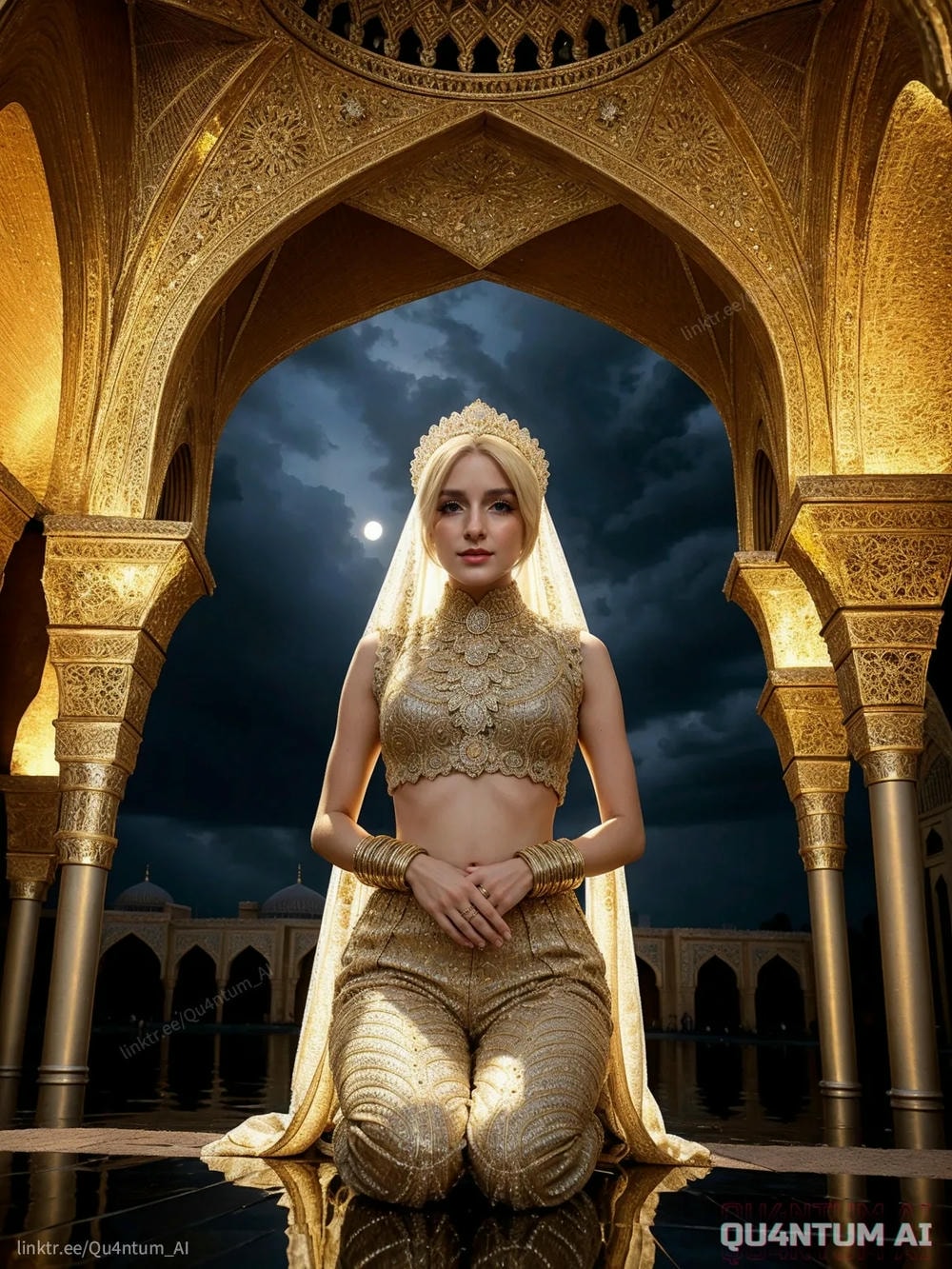 AI McKenna Grace - Middle East Princess Hijab Eastern Luxurious Eastern Fashion