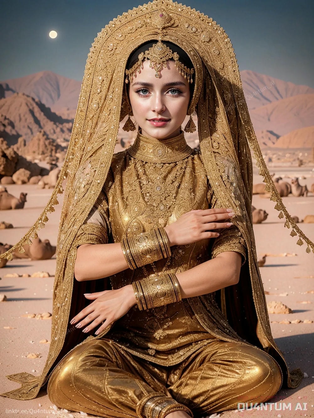 AI McKenna Grace - Middle East Princess Hijab Eastern Luxurious Eastern Fashion