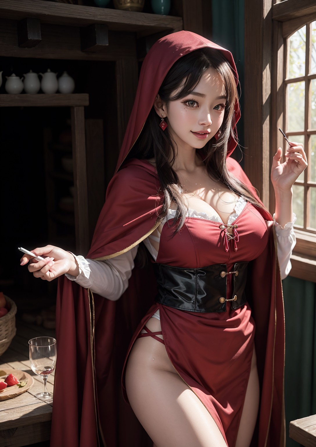 Cute Little Red Riding Hood Girl