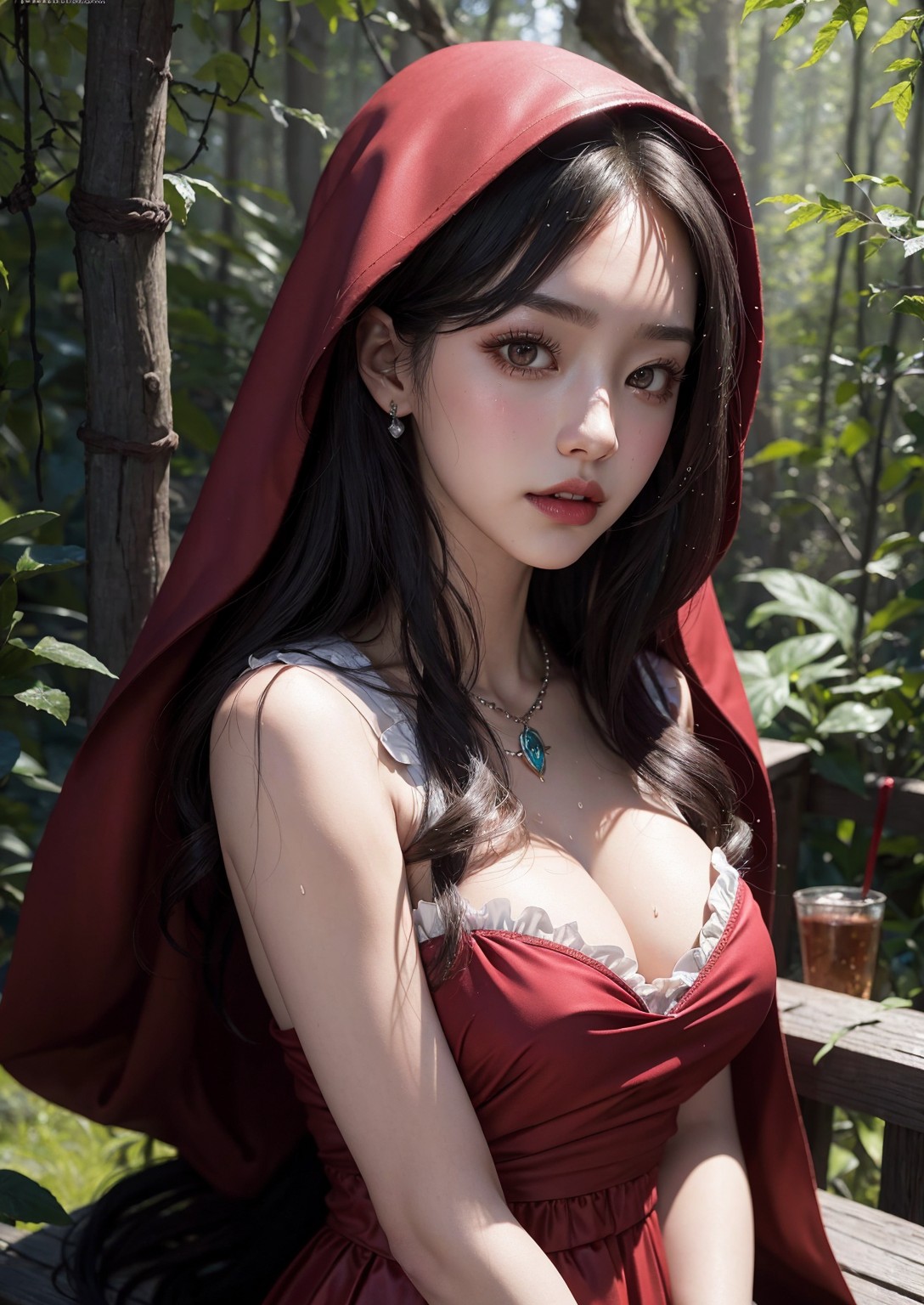 Cute Little Red Riding Hood Girl