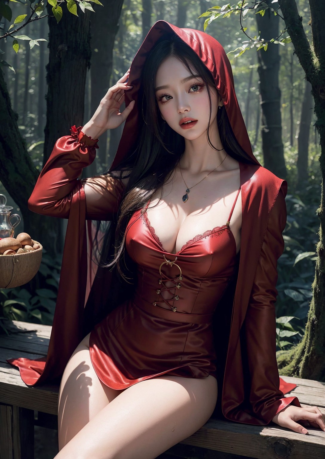 Cute Little Red Riding Hood Girl