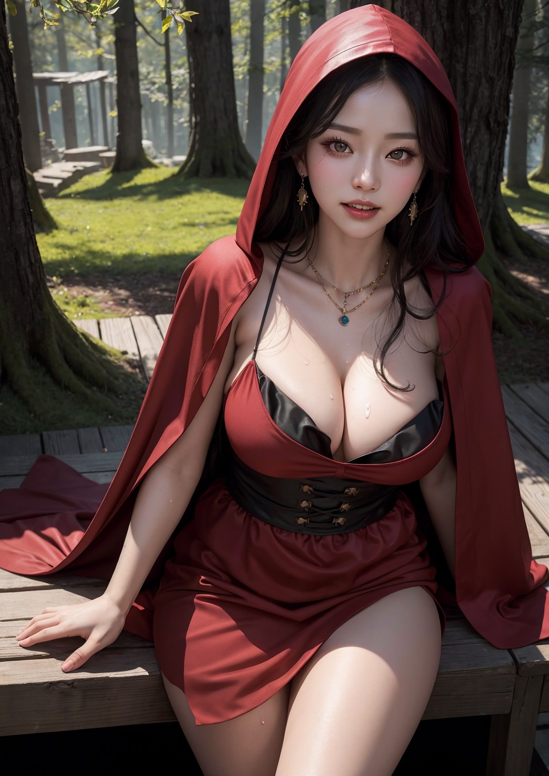 Cute Little Red Riding Hood Girl