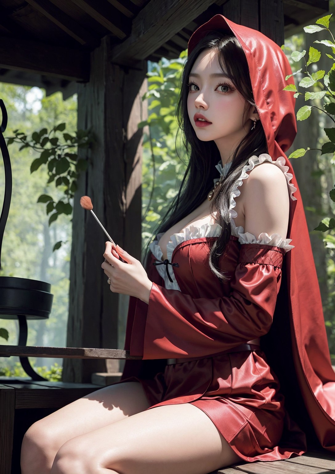 Cute Little Red Riding Hood Girl