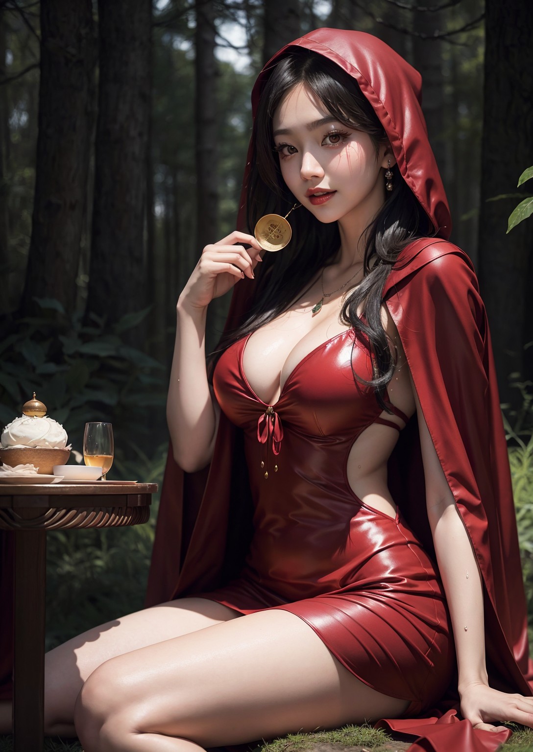 Cute Little Red Riding Hood Girl