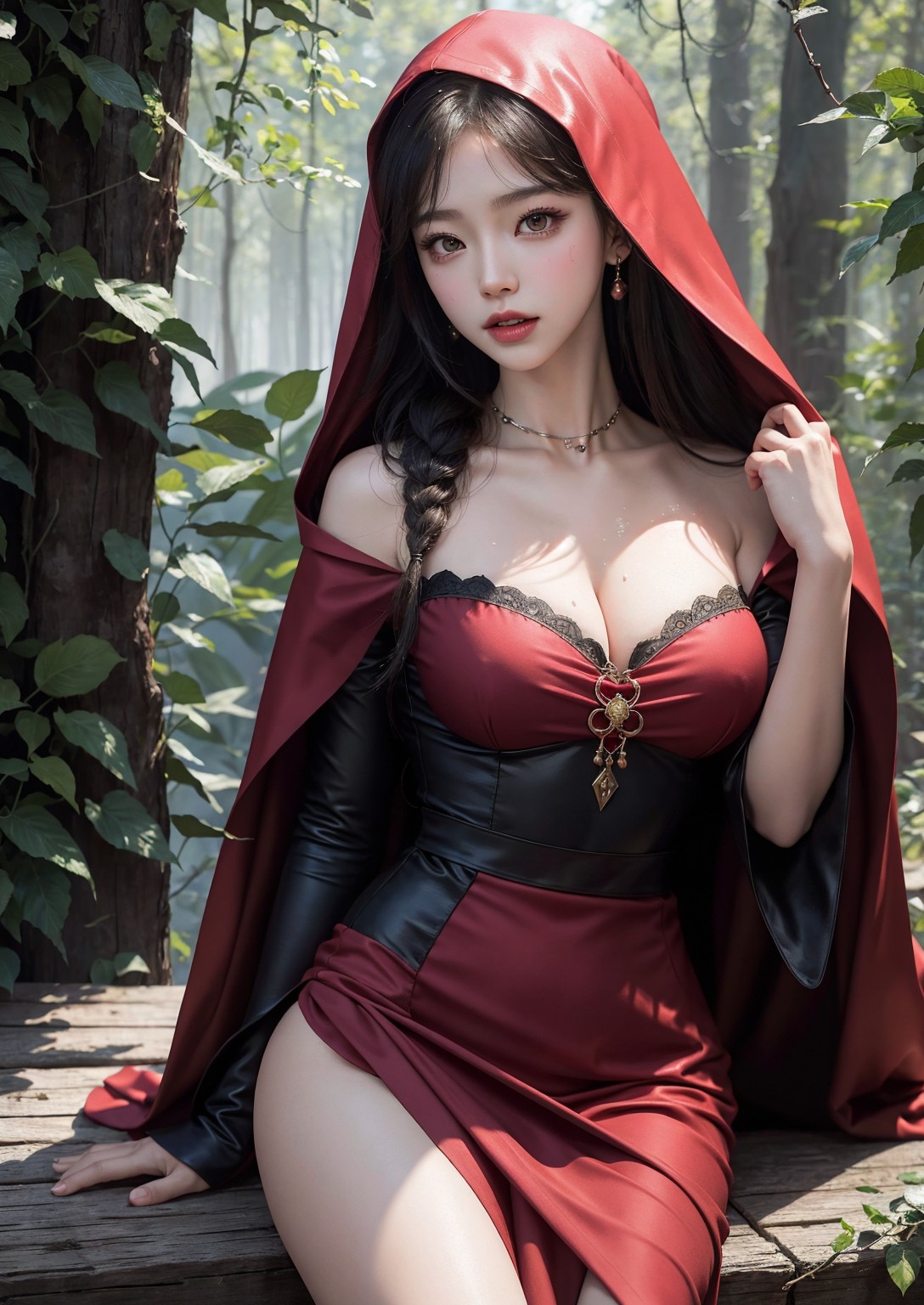 Cute Little Red Riding Hood Girl