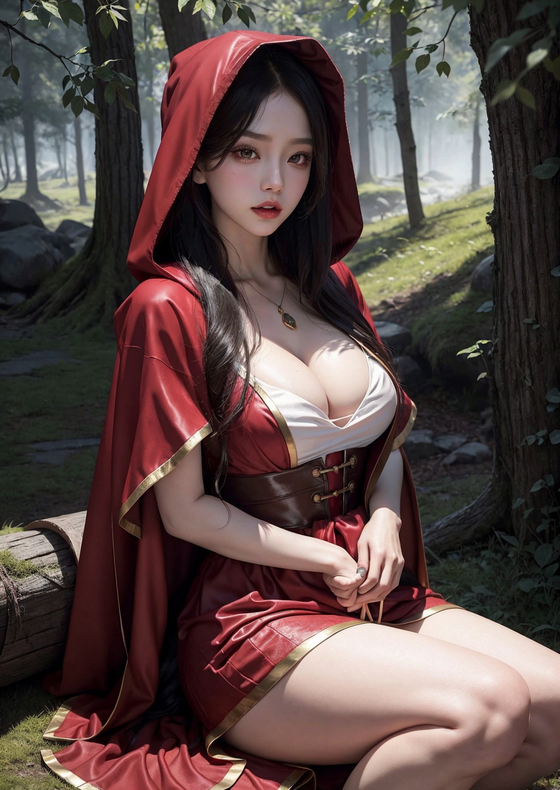 Cute Little Red Riding Hood Girl