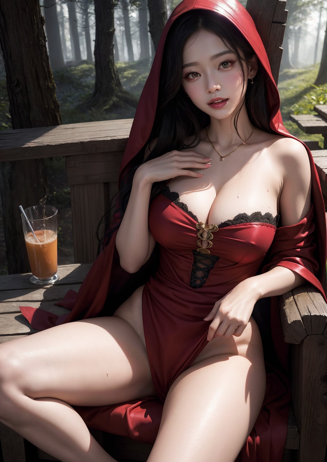 Cute Little Red Riding Hood Girl
