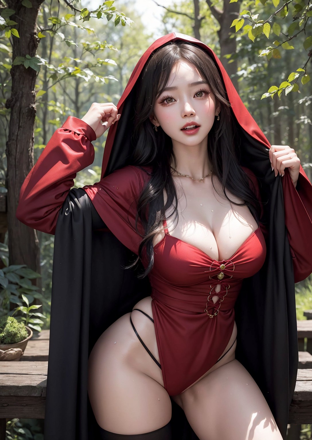 Cute Little Red Riding Hood Girl