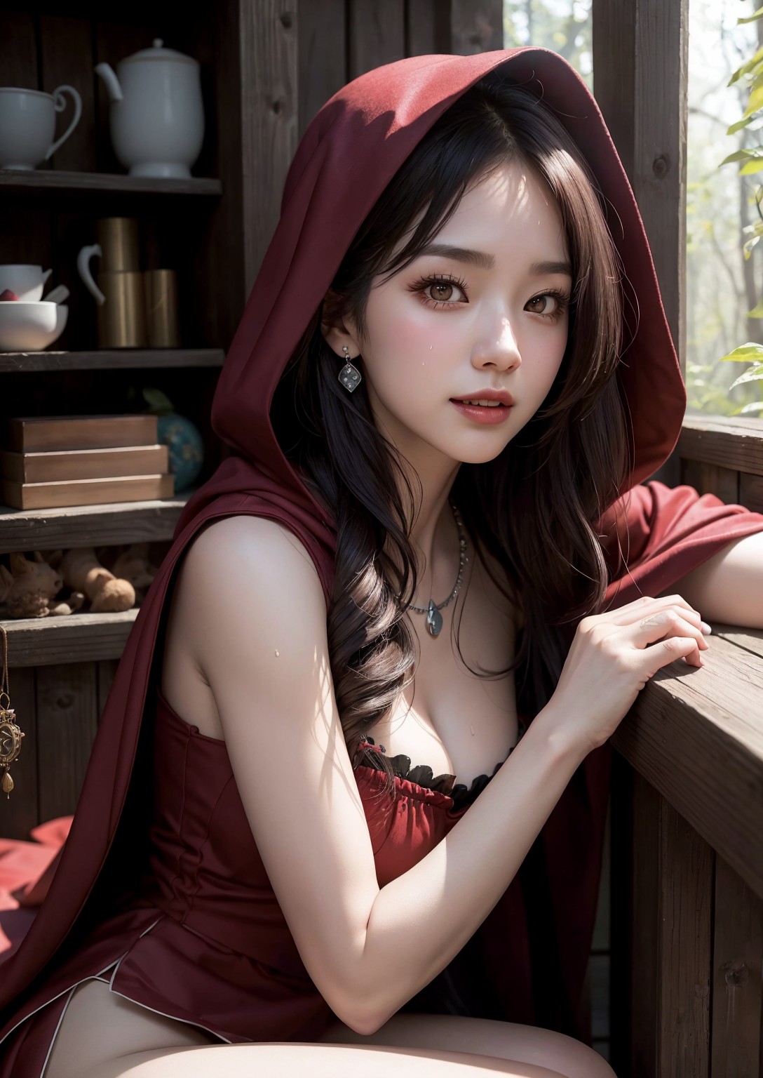 Cute Little Red Riding Hood Girl
